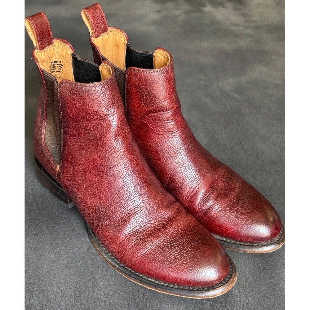 Freebird Palmer Mens 9 Burgundy Leather Chelsea Boots Ankle Booties Pebbled Wine